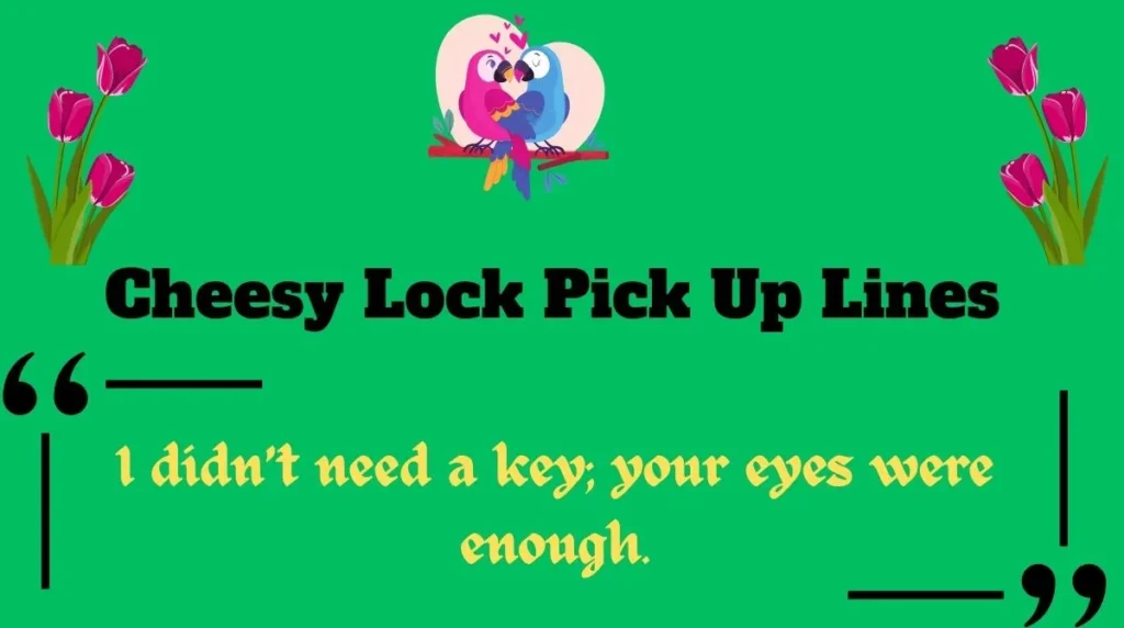 Cheesy Lock Pick Up Lines 