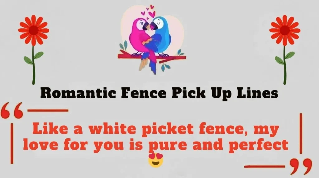 Romantic Fence Pick Up Lines